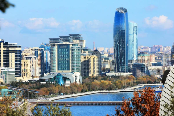 Baku Azerbaijão 2019 Ano Edifícios Centro Cidade Baku — Fotografia de Stock