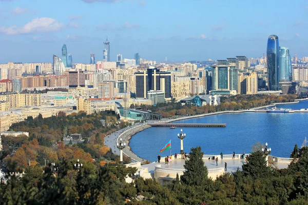 Cidade Baku Azerbaijão 2019 Ano Bela Vista Cidade Partir Parque — Fotografia de Stock