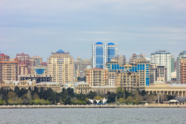 Baku Azerbaijão 2017 Ano Bela Vista Cidade Partir Avenida — Fotografia de Stock