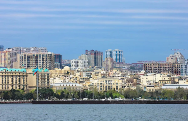Baku Azerbaijão 2017 Ano Bela Vista Cidade Partir Avenida — Fotografia de Stock