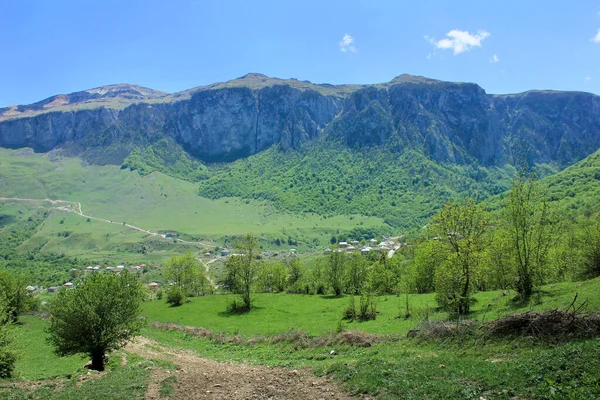 Beaux Champs Verts Dans Les Montagnes Village Gryzdakhnya Région Guba — Photo