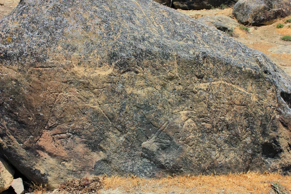 Azerbaijão 2017 Pinturas Pedra Antigas Região Gobustan — Fotografia de Stock