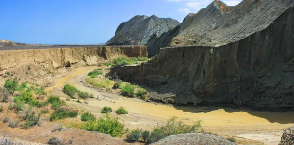 Sangachaly Kasabasının Yakınında Güzel Bir Kanyon Azerbaycan — Stok fotoğraf