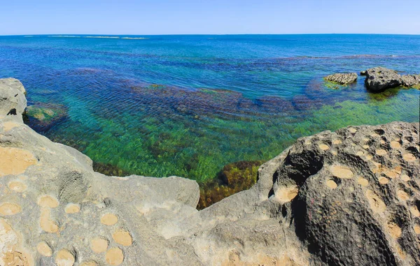 Kaspiska Havets Klippiga Kust Det Mardakan Azerbajdzjan — Stockfoto