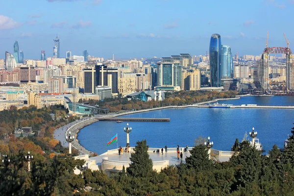 Cidade Baku Azerbaijão 2019 Ano Bela Vista Cidade Partir Parque — Fotografia de Stock