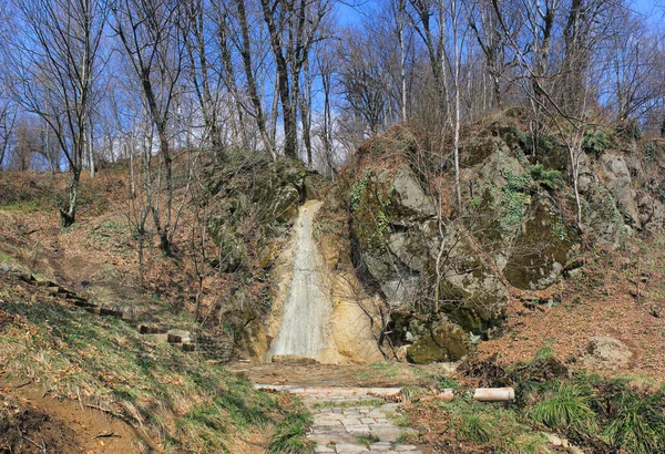 Région Shemakha Azerbaïdjan 2016 Année Belle Cascade Dans Forêt Printanière — Photo