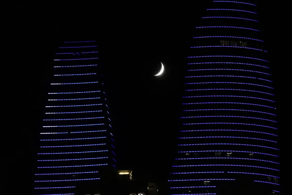 Baku City Azerbaijan 2020 Year Big Moon House Office Rooms — Stock Photo, Image
