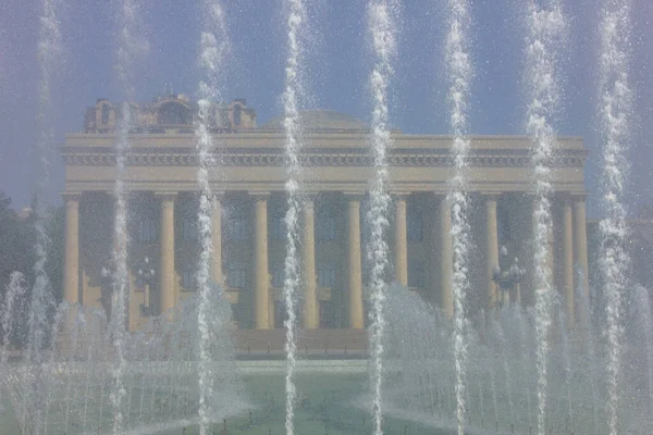 Vertical Jets Fountain Boulevard Baku Azerbaijan — Stock Photo, Image