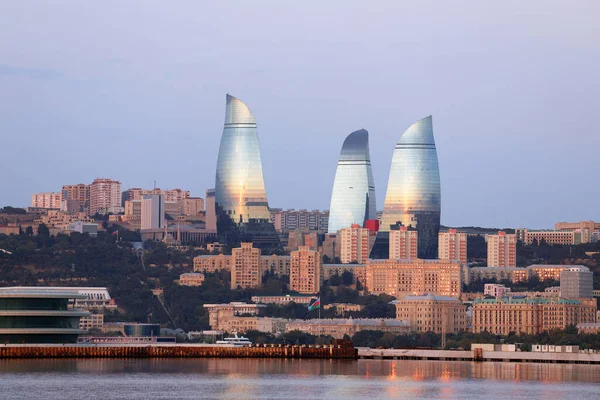 Bakü Azerbaycan 2020 Yıl Bulvardan Şehrin Güzel Manzarası — Stok fotoğraf