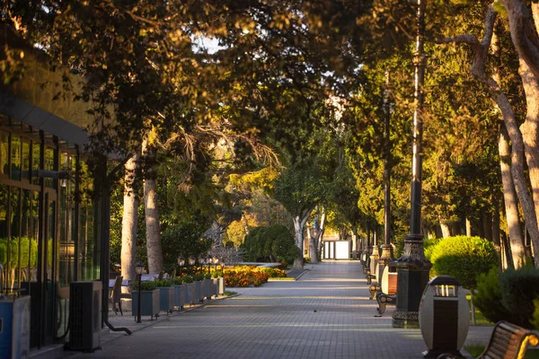 Baku Boulevard Velho Início Manhã Baku Azerbaijão — Fotografia de Stock