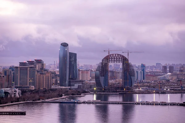 Cidade Baku Azerbaijão 2021 Ano Bela Vista Cidade Partir Parque — Fotografia de Stock