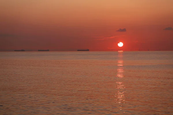 Hermoso Amanecer Sobre Mar Caspio — Foto de Stock