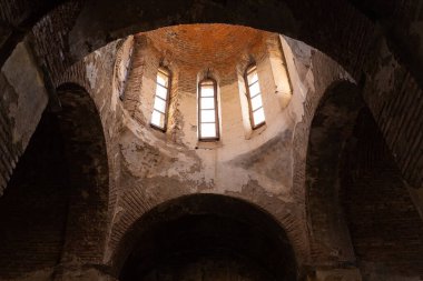 City of Gakh. Azerbaijan. 11.24.2022. Temple of Caucasian Albania in the city of Gakh. Temple of Kurmuk 7th century.