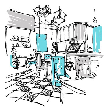 Cafe sketch vector illustration vector Cafe sketch vector illustration vector
