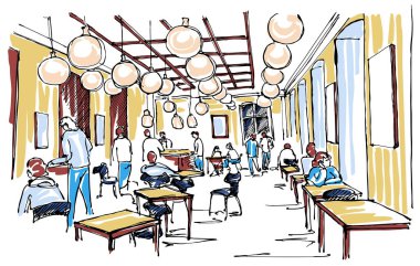 Cafe sketch vector illustration vector Cafe sketch vector illustration vector