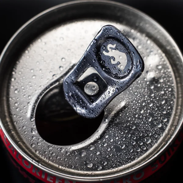 Red bull energy drink can — Stock Photo, Image