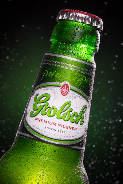 Grolsch Bierflasche Detail lizenzfreie Stockfotos