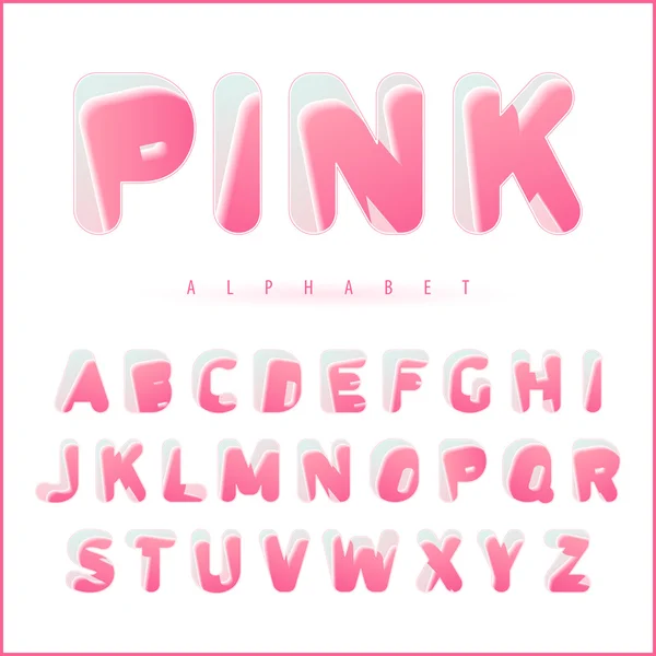 ピンク色のフォントでは、その文字の輪郭と背景に軸を移した。ポスター、ヘッドライン、web デザインと女性被験者に最適です。ベクトル図 — ストックベクタ