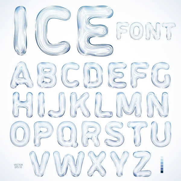 Alphabet Ice, font best for use in posters, cards, headlines and web design. Vector illustration — Stock Vector