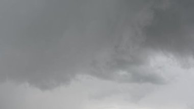 Fırtınadan önceki gökyüzü. Aşırı fırtına bulutları. Hava şartları. Fırtına ve yağmurdan önce Cumulus bulutlarıyla gri gökyüzü.