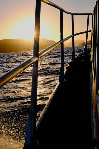 Frühen Morgen Bootsfahrt Richtung Osten Über Die Broughton Strait Northern — Stockfoto