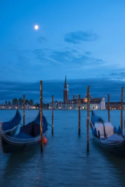 Венеція Італія Жовтня 2019 Яскравий Місяць Над Островом Сан Джорджо — стокове фото