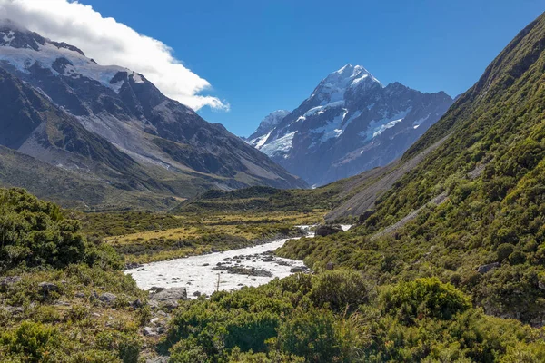 Espectacular Hooker Valley Track Isla Sur Nueva Zelanda Tiene Vistas —  Fotos de Stock