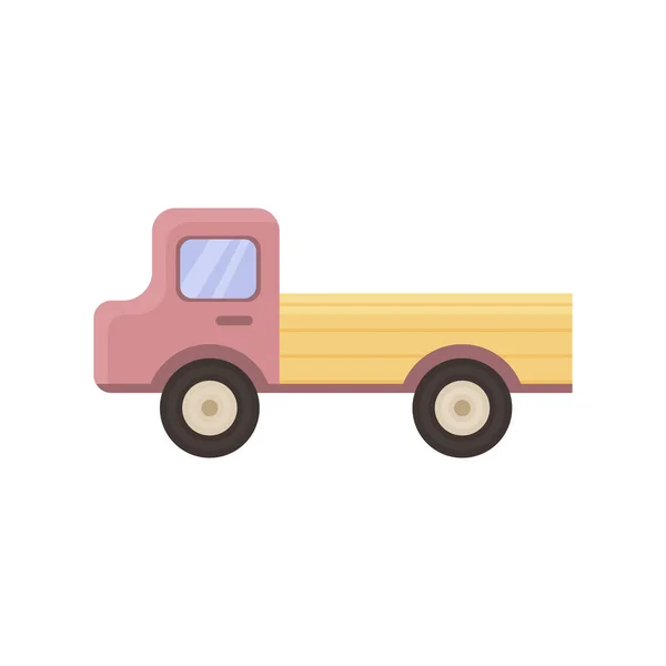 Bonito carro de brinquedo das crianças. Crianças s jogar caminhão. Ilustração vetorial isolada sobre fundo branco. —  Vetores de Stock