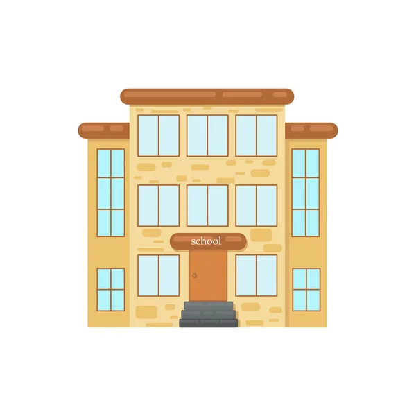 Une Image Bâtiment Scolaire Brique Dans Style Orange Classique Établissement — Image vectorielle