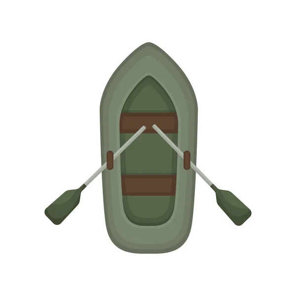 Das Bild Eines Grünen Schlauchbootes Mit Rudern Boot Zum Angeln — Stockfoto