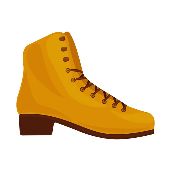 Klassisch gelbe Schuhe mit Absätzen. Lederschuhe zum Wandern. Vektor-Illustration isoliert auf weißem Hintergrund — Stockvektor