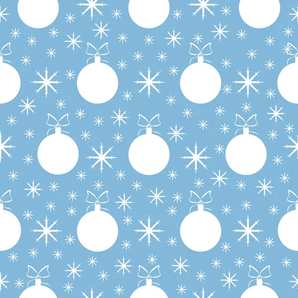 Płynny Wzór Wizerunkiem Bożonarodzeniowych Kulek Płatków Śniegu Noworoczny Wzór Świąteczny — Wektor stockowy