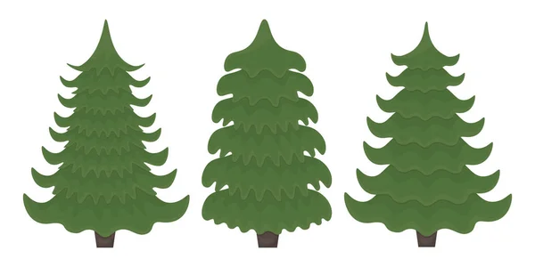 Des Arbres Noël Ensemble Trois Arbres Noël Formes Différentes Des — Image vectorielle