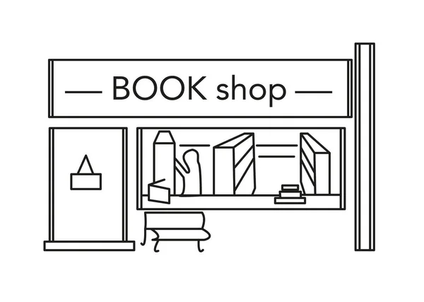 Cuadro Arte Línea Para Librería Biblioteca — Vector de stock