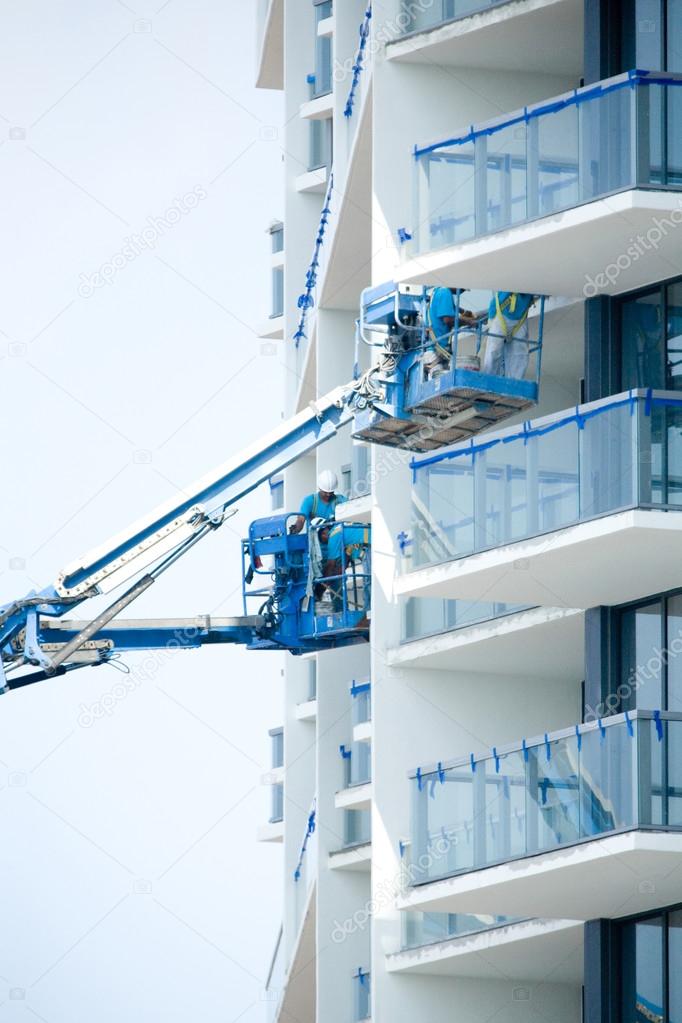 Construction crew working on new condominum