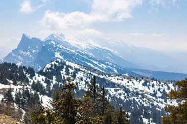 Vercors 'taki Grande Moucherolle Dağı' nın manzarası (Isere, Fransa)