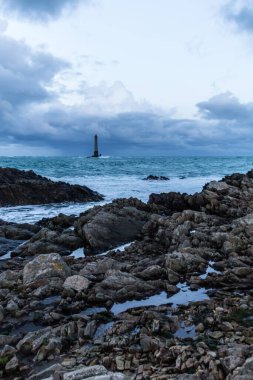 Goury 'deki Phare de la Hague (Normandie, Fransa)