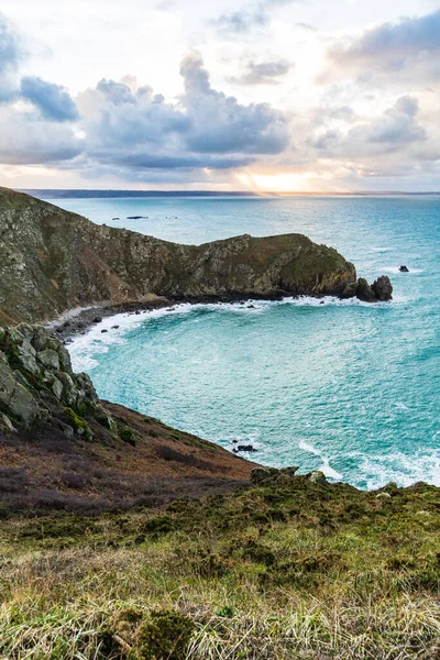 Paesaggio All Alba Sul Nez Jobourg Dalle Scogliere Margini Della — Foto Stock