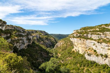 Minerve köyünden Gorges du Brian manzarası (Occitanie, Fransa)