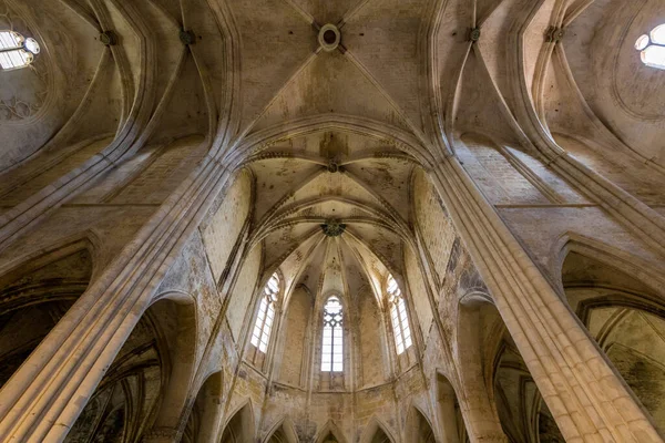 バルマニュの修道院の中心部上のリブ付き交差点の眺め Occitanie フランス — ストック写真