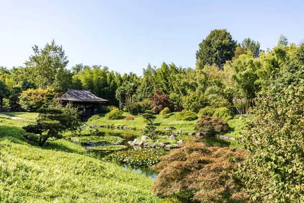 Pavilhão Japonês Vale Dragão Jardim Asiático Coração Das Cevennes Anduze — Fotografia de Stock