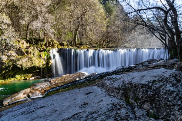 Vis Waterfall End Winter Long Exposure Occitanie France — Stock Photo, Image