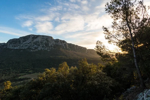 Razing Light Sunset Vegetation Pic Saint Loup Occitanie Francja — Zdjęcie stockowe