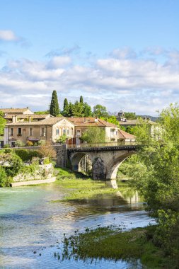 Sauve (Occitanie, Fransa) ortaçağ köyünün manzarası)