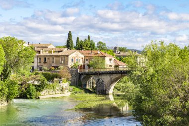 Sauve (Occitanie, Fransa) ortaçağ köyünün manzarası)