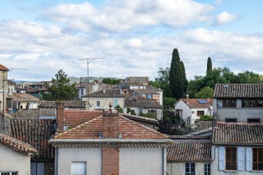 Sauve (Occitanie, Fransa) ortaçağ köyünün manzarası)