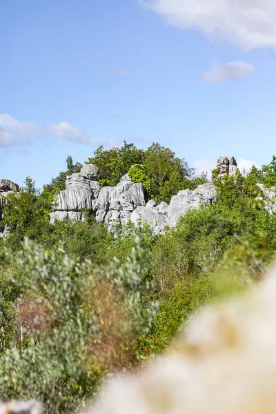 Sauve 'deki Mer des Rochers' in Cevennes dağlarının eteklerindeki görüntüsü (Occitanie, Fransa)