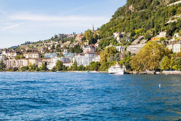 Belle Poque Barco Vapor Lago Ginebra Cerca Montreux Vaud Suiza — Foto de Stock
