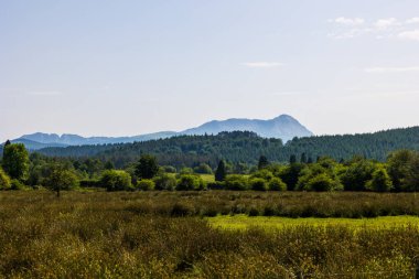 Gorbeia Doğal Parkı 'ndaki Saldropo Bataklığı ve Horizon' daki Anboto Zirvesi