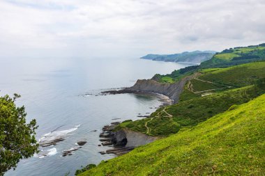 Bask Flysch ve Sakoneta Koyu 'nun Panoramik Manzarası